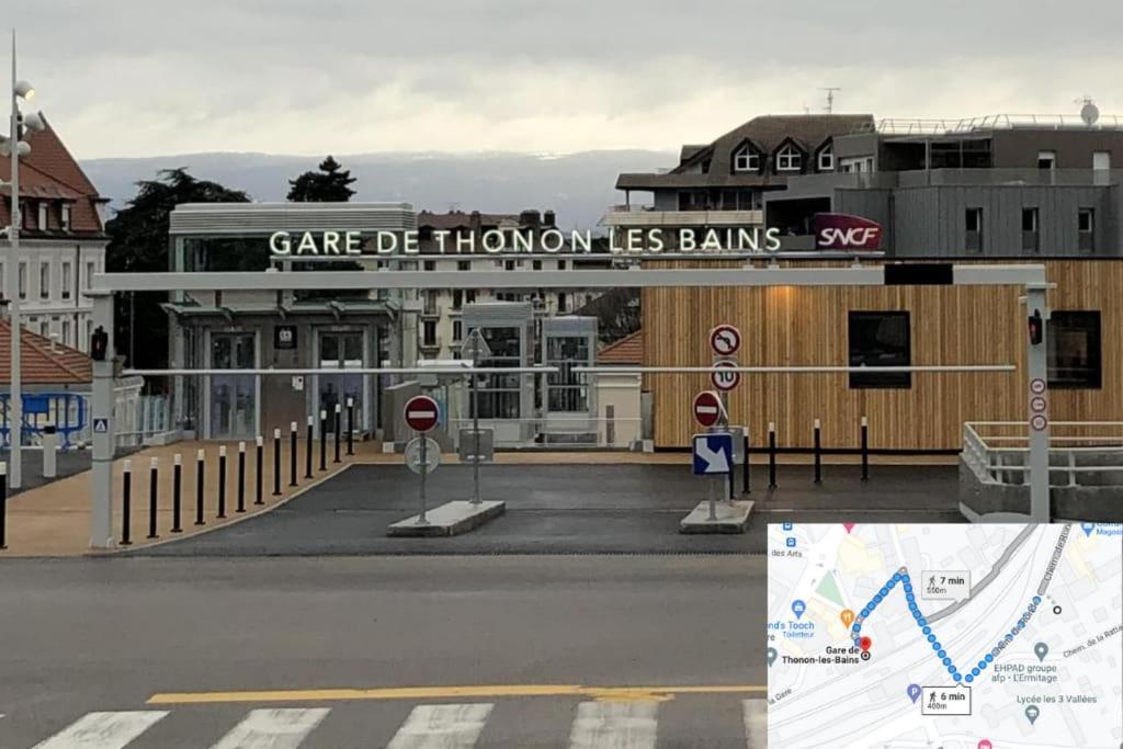 T3 Duplex Thonon Centre - Parking - Gare - Thermes Exterior foto